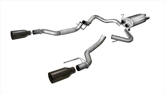 Corsa 14397BPC 3.0 Inch Cat-Back Sport Dual Rear Exhaust 5 Inch Black Tips - Mammoth Racing -COR14397BPC