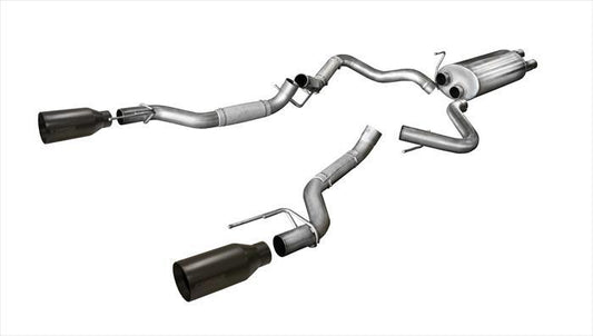 Corsa 14397BPC 3.0 Inch Cat-Back Sport Dual Rear Exhaust 5 Inch Black Tips - Mammoth Racing -COR14397BPC