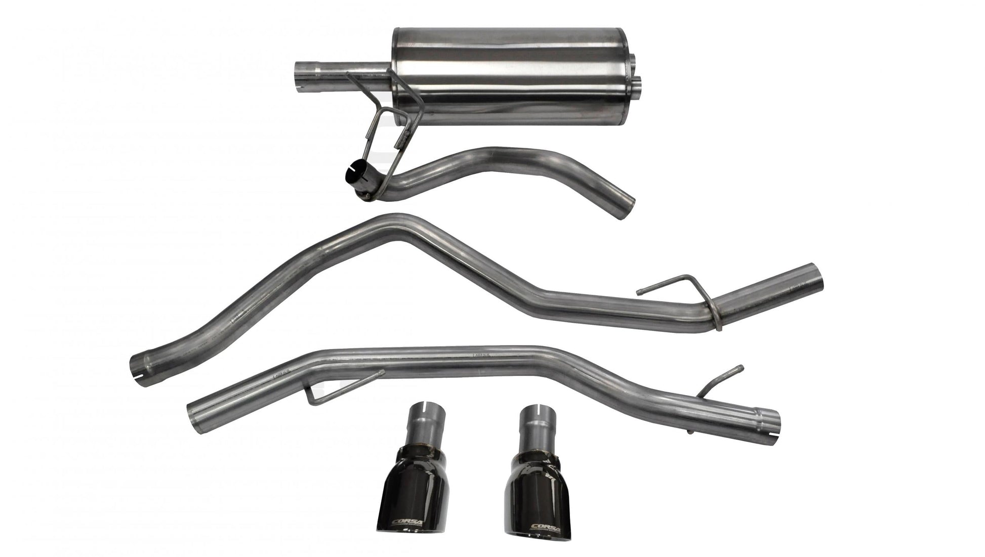 Corsa 14405BLK 3.0 Inch Cat-Back Sport Dual Rear Exhaust 4.5 Inch Black Tips - Mammoth Racing -COR14405BLK