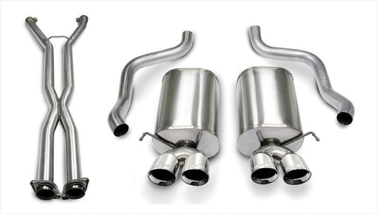 14469CB6 Corsa 2.5 Inch Cat-Back Xtreme Dual Exhaust Polished 3.5 Inch Tips 05-08 Corvette A6 Auto Trans 6.0L/6.2L Stainless Steel Corsa Performance - Mammoth Racing -COR14469CB6