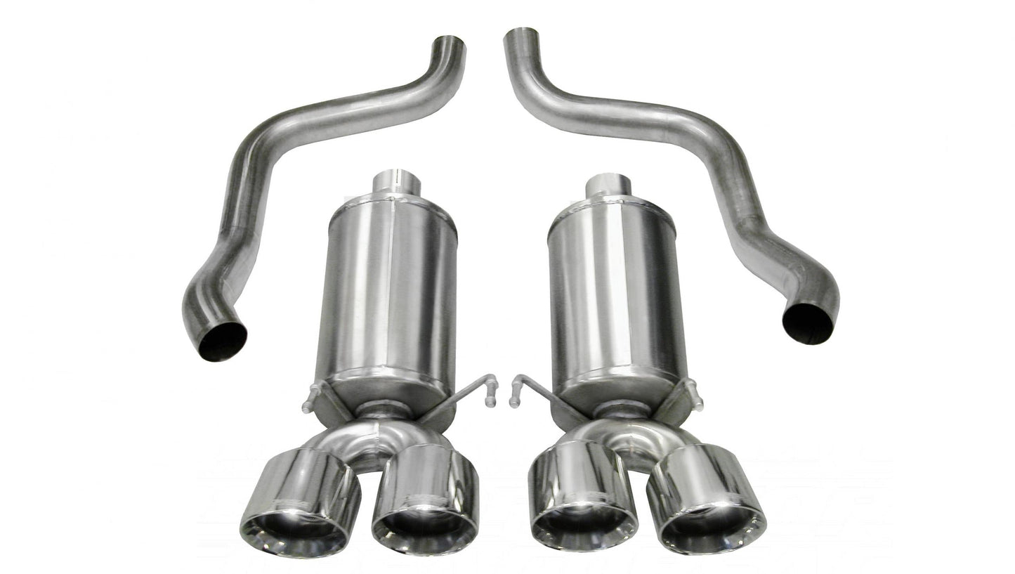 14470 Corsa 2.5 Inch Axle-Back Xtreme Dual Exhaust Polished 3.5 Inch Tips 09-13 Corvette 6.2L Stainless Steel Corsa Performance - Mammoth Racing -COR14470