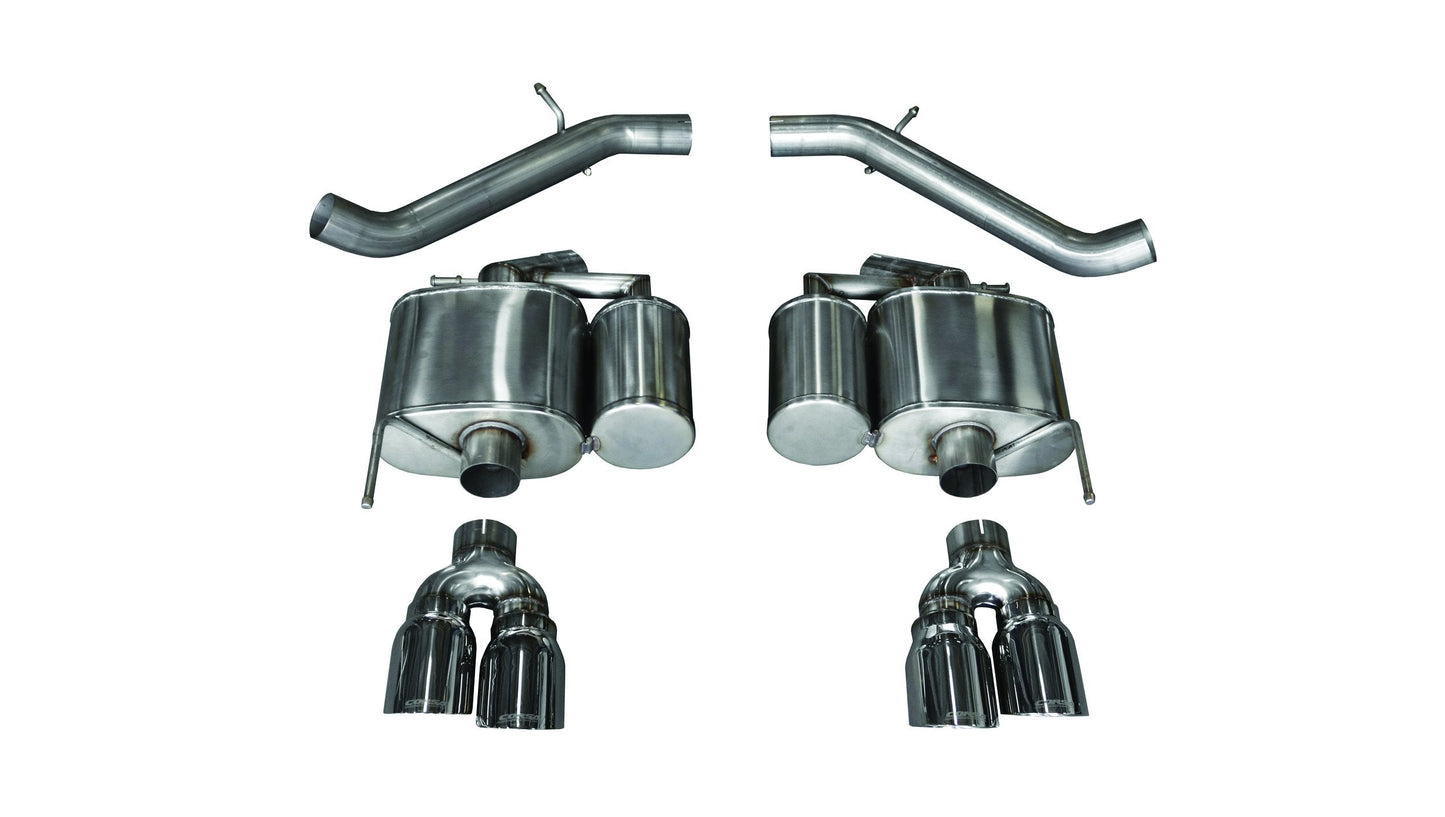 14478 Corsa 3.0 Inch Axle-Back Sport Dual Exhaust 4.0 Inch Polished Tips 16-Present Cadillac ATS-V 3.6L Turbo V6 Stainless Steel Corsa Performance - Mammoth Racing -COR14478