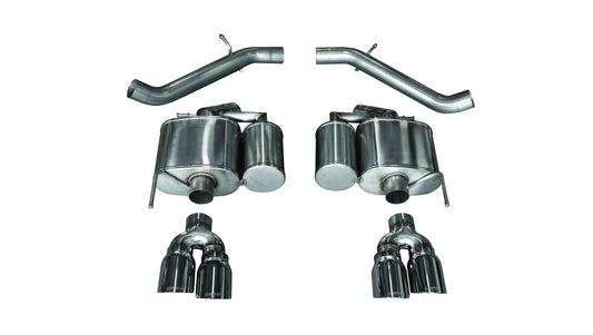 14478 Corsa 3.0 Inch Axle-Back Sport Dual Exhaust 4.0 Inch Polished Tips 16-Present Cadillac ATS-V 3.6L Turbo V6 Stainless Steel Corsa Performance - Mammoth Racing -COR14478