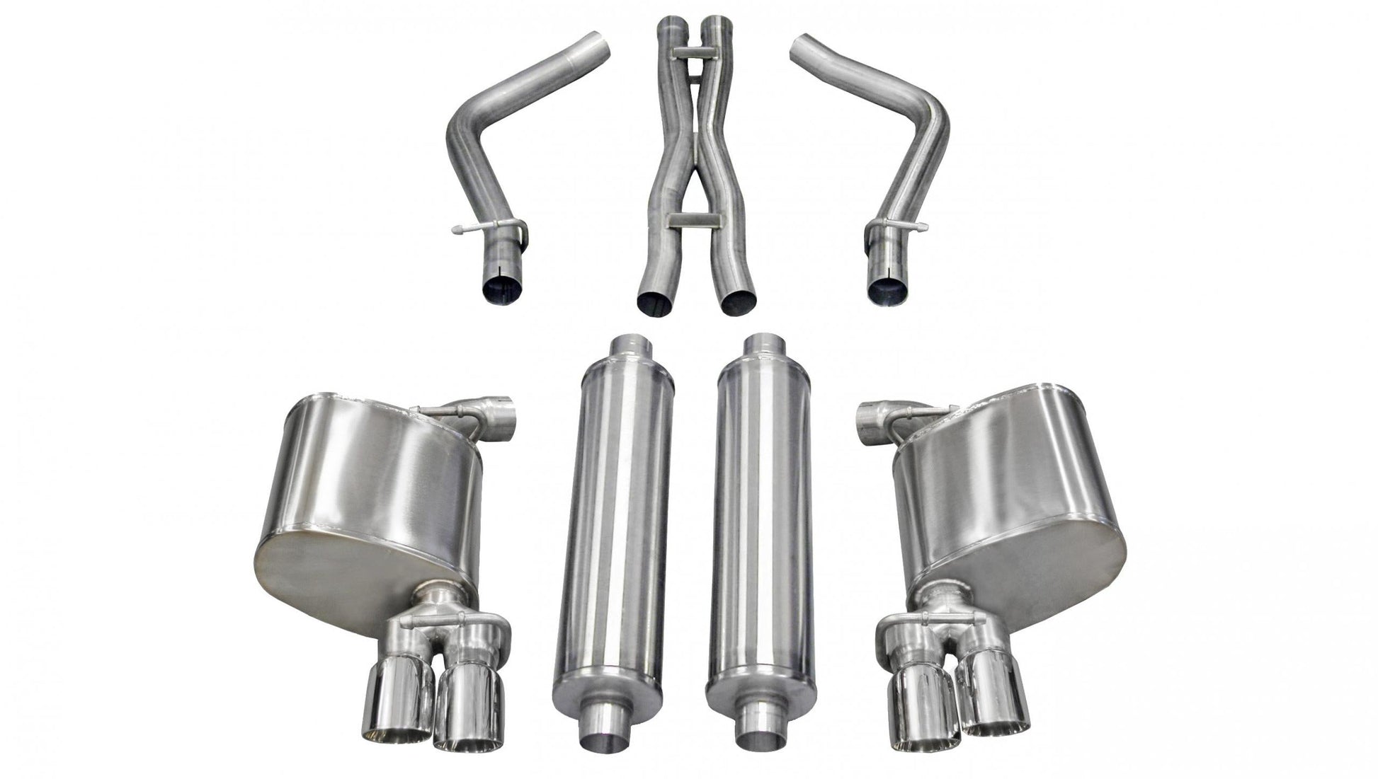 14522 Corsa 2.5 Inch Cat-Back Xtreme Dual Rear Exhaust 3.0 Inch Polished Tips 11-14 Dodge Charger R/T 5.7L V8 Stainless Steel Corsa Performance - Mammoth Racing -COR14522