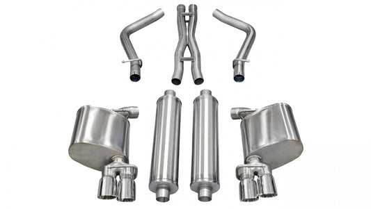14522 Corsa 2.5 Inch Cat-Back Xtreme Dual Rear Exhaust 3.0 Inch Polished Tips 11-14 Dodge Charger R/T 5.7L V8 Stainless Steel Corsa Performance - Mammoth Racing -COR14522