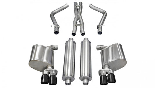 14522BLK Corsa 2.5 Inch Cat-Back Xtreme Dual Rear Exhaust 3.0 Inch Black Tips 11-14 Dodge Charger R/T 5.7L V8 Stainless Steel Corsa Performance - Mammoth Racing -COR14522BLK