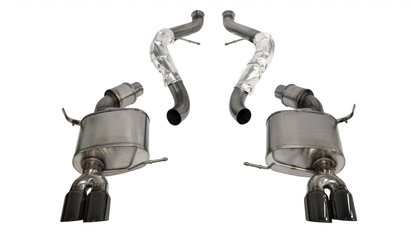 14569BLK Corsa 2.5 Inch Cat-Back Sport Dual Rear Exhaust 3.0 Inch Black Tips 08-12 BMW M3 E90 Stainless Steel Corsa Performance - Mammoth Racing -COR14569BLK
