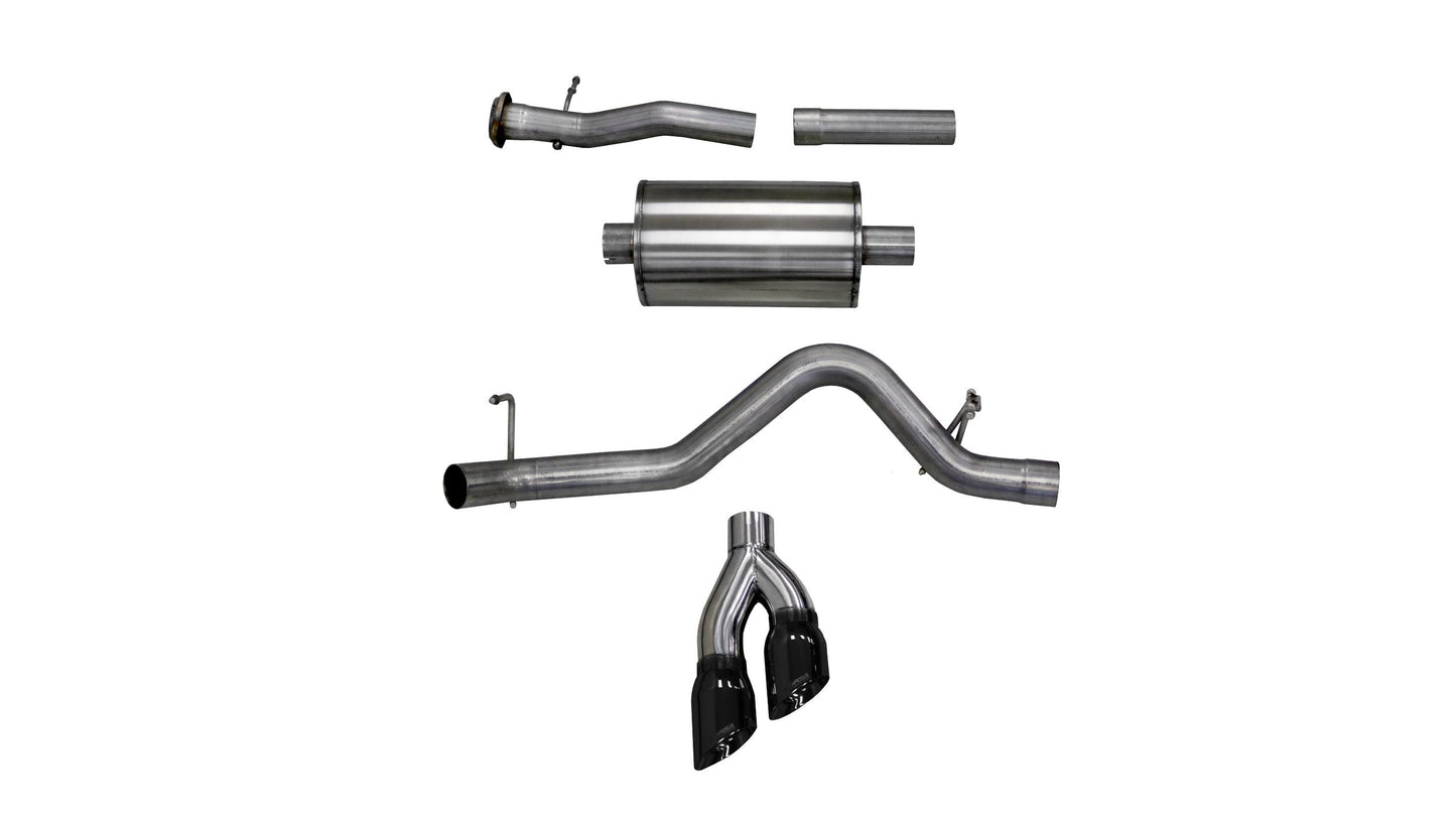 Corsa 14745BLK 3.0 Inch Cat-Back Sport Single Side Exit Exhaust 4.0 Inch Black Tips - Mammoth Racing -COR14745BLK