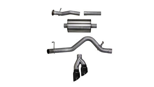 Corsa 14745BLK 3.0 Inch Cat-Back Sport Single Side Exit Exhaust 4.0 Inch Black Tips - Mammoth Racing -COR14745BLK