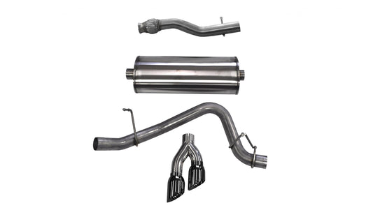 Corsa 14748BLK 3.0 Inch Cat-Back Sport Single Side Exit Exhaust 4.0 Inch Black Tips - Mammoth Racing -COR14748BLK