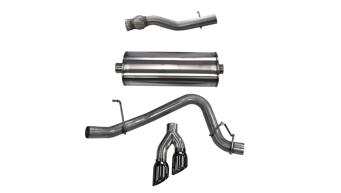 Corsa 14749BLK 3.0 Inch Cat-Back Sport Single Side Exit Exhaust 4.0 Inch Black Tips - Mammoth Racing -COR14749BLK