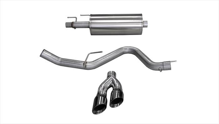 Corsa 14836BLK 3.0 Inch Cat-Back Sport Single Side Exit Exhaust 4.0 Inch Black Tips 15-Present Ford F150 EcoBoost - Mammoth Racing -COR14836BLK