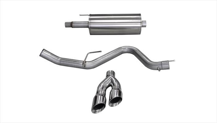 Corsa 14837 3.0 Inch Cat-Back Sport Single Side Exit Exhaust 4.0 Inch Polished Tips 15-Present Ford F150 - Mammoth Racing -COR14837