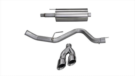 Corsa 14837 3.0 Inch Cat-Back Sport Single Side Exit Exhaust 4.0 Inch Polished Tips 15-Present Ford F150 - Mammoth Racing -COR14837
