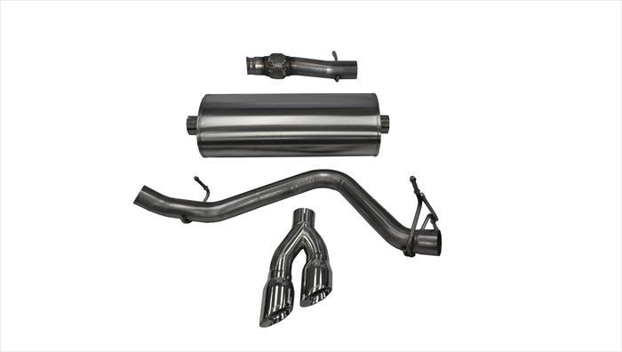 Corsa 14871 3.0 Inch Cat-Back Sport Single Side Exit Exhaust 4.0 Inch Polished Tips 14-Present Silverado/Sierra 1500 Regular Cab/Standard Bed - Mammoth Racing -COR14871