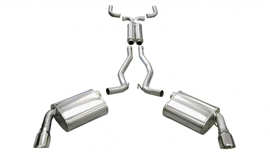 Corsa 14952 2.5 Inch Cat-Back Plus X-Pipe Sport Exhaust Dual Rear Exit 4.0 Inch Polished Tips 10-15 Chevrolet Camaro SS Coupe Auto Trans - Mammoth Racing -COR14952