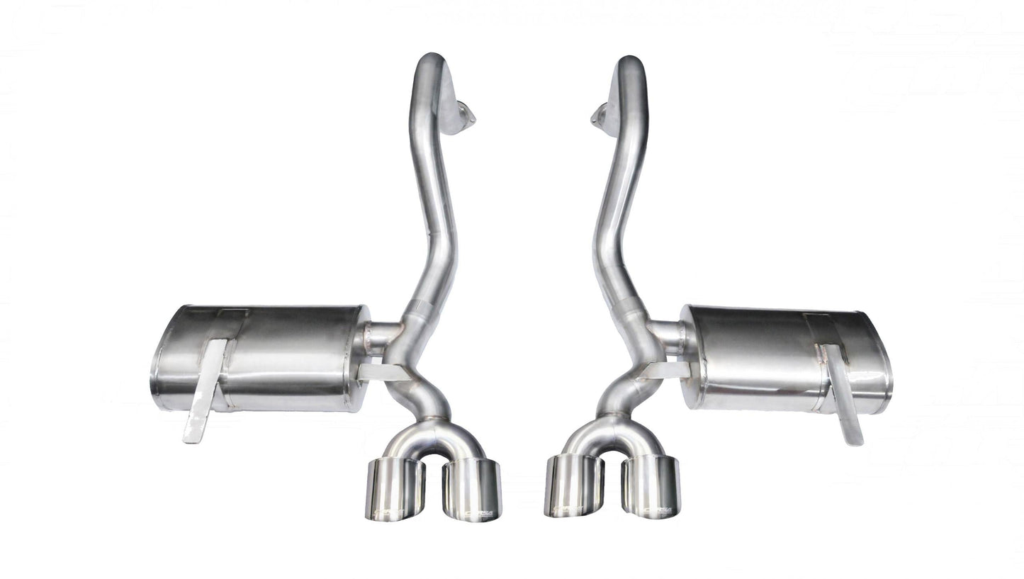14961 Corsa 2.5 Inch Axle-Back Xtreme Dual Exhaust Polished 4.0 Inch Tips 97-2004 Corvette C5/Z06 5.7L V8 Stainless Steel Corsa Performance - Mammoth Racing -COR14961