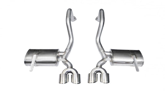 14961 Corsa 2.5 Inch Axle-Back Xtreme Dual Exhaust Polished 4.0 Inch Tips 97-2004 Corvette C5/Z06 5.7L V8 Stainless Steel Corsa Performance - Mammoth Racing -COR14961