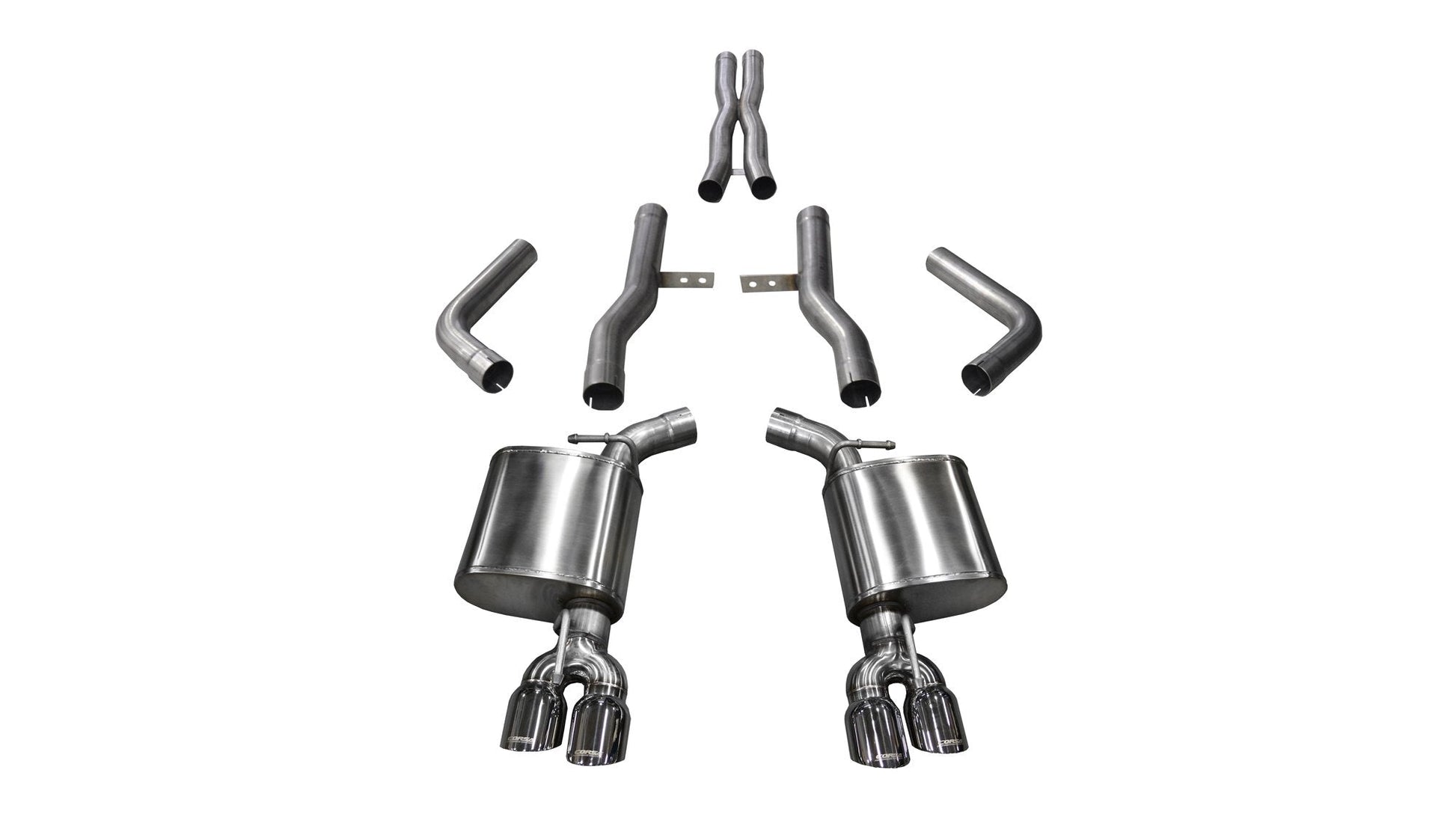 Corsa 14989 2.75 Inch Cat-Back Xtreme Dual Rear Exit Exhaust 3.5 Inch Polished Tips 15-Present Dodge Challenger SRT 392/R/T Scat Pack/SRT Hellcat - Mammoth Racing -COR14989