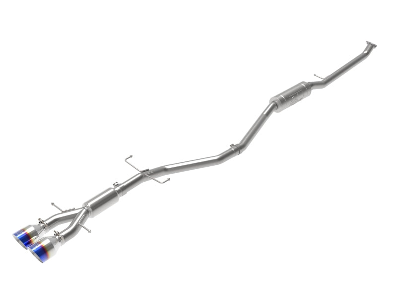 aFe Takeda 2.5in 304 SS Cat-Back Exhaust System w/ Blue Tips 17-20 Honda Civic Si Sedan I4 1.5L - Mammoth Racing -