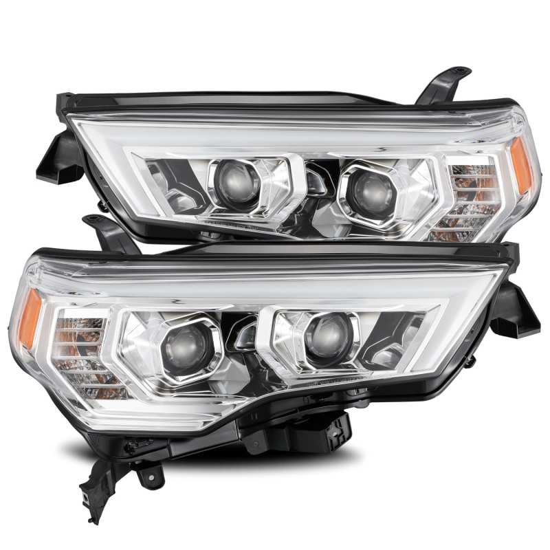 AlphaRex 14-20 Toyota 4Runner PRO-Series Projector Headlights Plank Style Chrm w/Sequential Signal - Mammoth Racing -