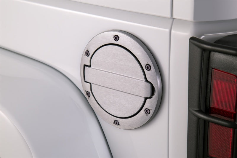 AMP Research 2007-2017 Jeep Wrangler JK 2/4 Door Fuel Door - Brushed - My Store