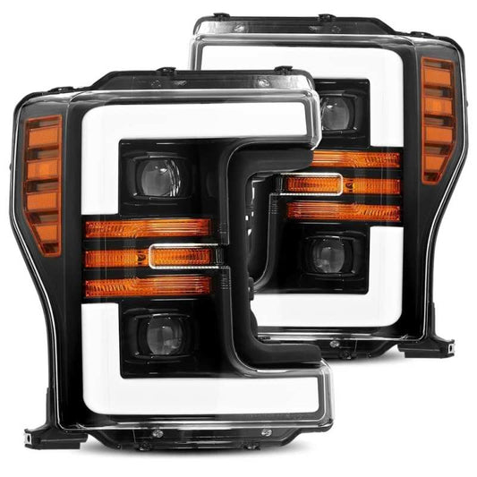 AlphaRex 17-19 Ford F-250 SD PRO-Series Proj Headlights Plank Style Black w/Activ Light/Seq Signal - My Store