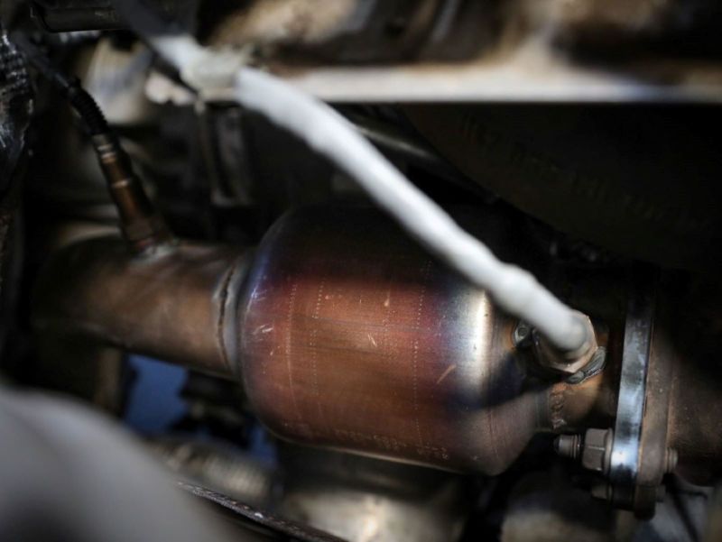aFe 09-16 Audi A4/A5 (B8) L4-2.0L (t) Twisted Steel 3in. Downpipe - 304 Stainless w/ Cat - Mammoth Racing -