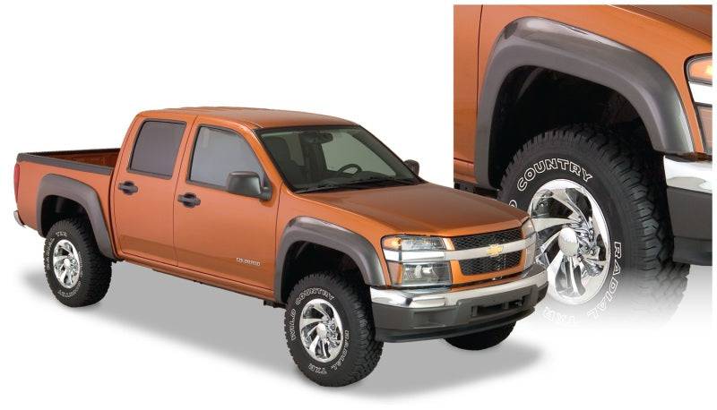 Bushwacker 04-12 GMC Canyon Extend-A-Fender Style Flares 2pc - Black - Mammoth Racing -