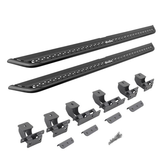 Go Rhino 2021+ Ford Bronco (No Sport) Dominator Extreme DSS SideSteps Complete Kit w/SideStep + Brkt - Mammoth Racing -