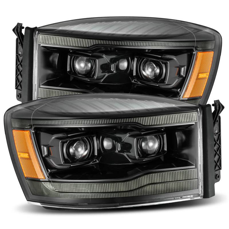 AlphaRex 06-08 Dodge Ram 1500HD PRO-Series Proj Headlights Plank Style Alpha Black w/Seq Signal/DRL - My Store