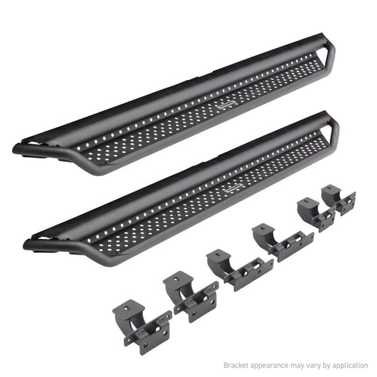 Go Rhino 2021+ Ford Bronco (Not Sport) Dominator Extreme D1 SideSteps Complete Kit w/SideStep + Brkt - Mammoth Racing -