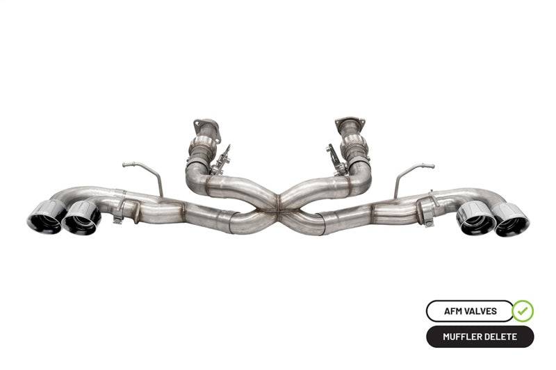 Corsa 2020 Corvette C8 3in Xtreme Cat-Back Exhaust 4.5in Pol Quad Tips - Integrates stock AFM Valve - Mammoth Racing -