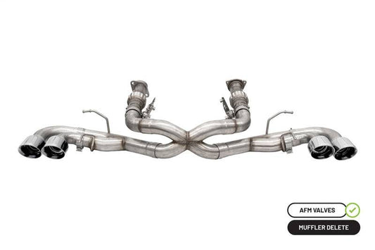 Corsa 2020 Corvette C8 3in Xtreme Cat-Back Exhaust 4.5in Pol Quad Tips - Integrates stock AFM Valve - Mammoth Racing -