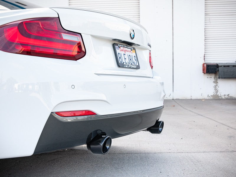 aFe MACHForce XP 3in to 2.5in 304 SS Axle-Back Exhaust w/ Black Tips 14-16 BMW M235i - Mammoth Racing -
