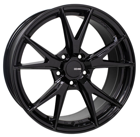 Enkei Phoenix 18x8 35mm Offset 5x114.3 72.6mm Bore Gloss Black Wheel - Mammoth Racing -