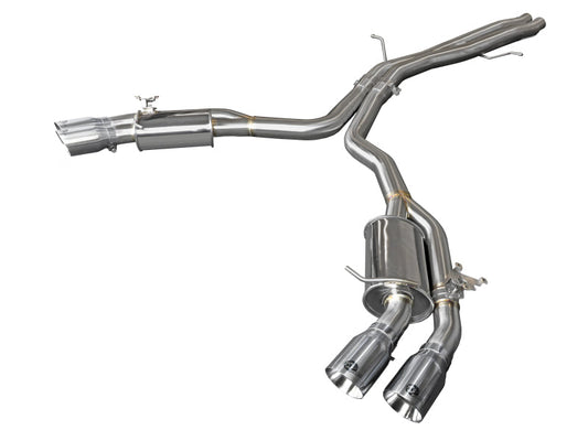 aFe 18-20 Audi RS5 Coupe MACH Force-Xp 3in to 2.5in 304 SS Axle-Back Exhaust System-Quad Polish Tips - Mammoth Racing -