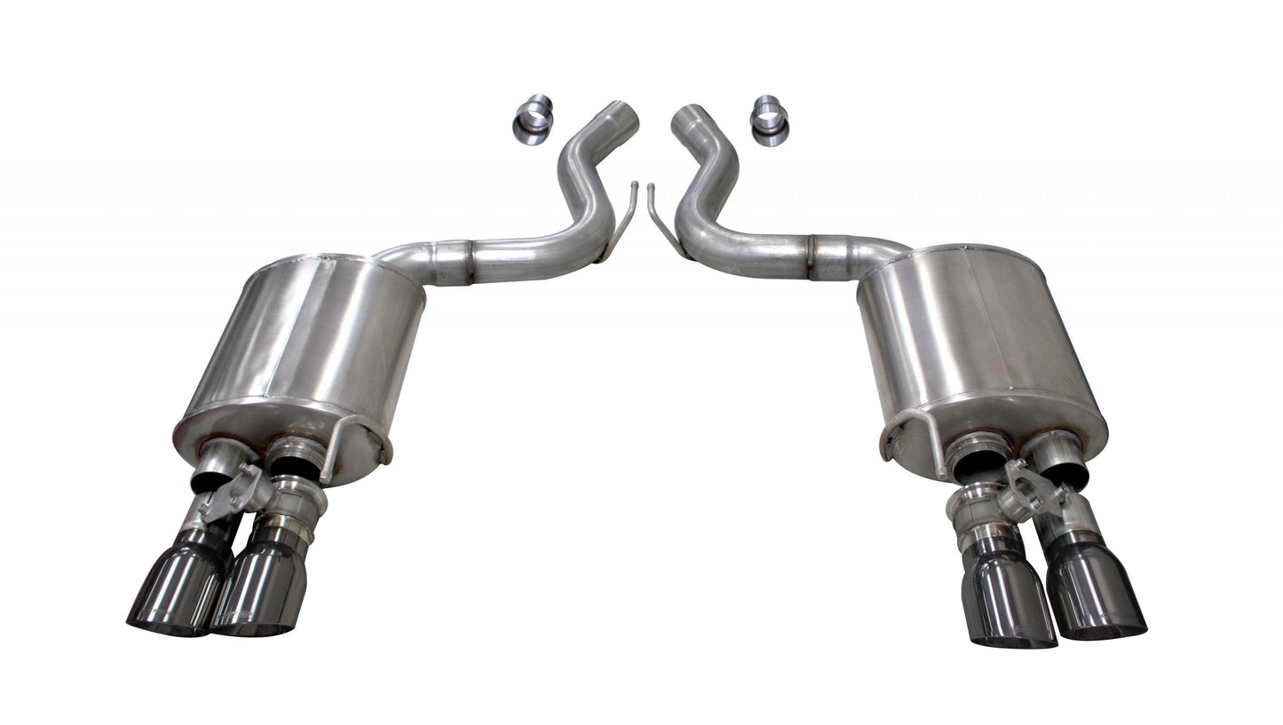 Corsa 21002GNM 3.0 Inch Valved Axle-Back Sport Dual Exhaust Gunmetal 4.0 Inch Tips 18-Present Mustang GT Fastback Active Valves - Mammoth Racing -COR21002GNM
