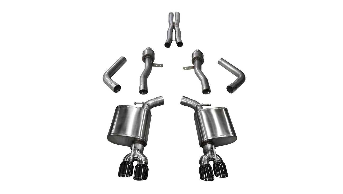 21005BLK Corsa Challenger Cat Back Exhaust 17-18 Dodge Challenger 5.7L V8 3.5 Inch Black Tip Sport Sound Corsa Performance - Mammoth Racing -COR21005BLK