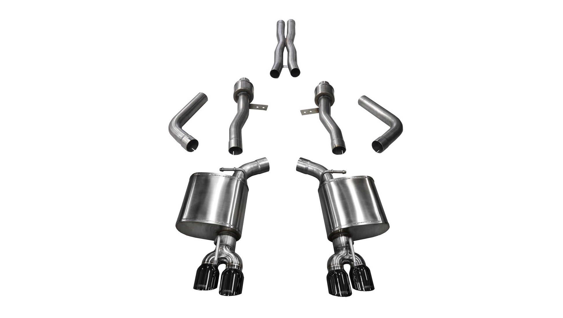 21005BLK Corsa Challenger Cat Back Exhaust 17-18 Dodge Challenger 5.7L V8 3.5 Inch Black Tip Sport Sound Corsa Performance - Mammoth Racing -COR21005BLK