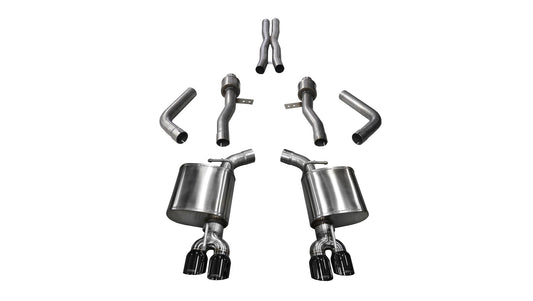 21005BLK Corsa Challenger Cat Back Exhaust 17-18 Dodge Challenger 5.7L V8 3.5 Inch Black Tip Sport Sound Corsa Performance - Mammoth Racing -COR21005BLK