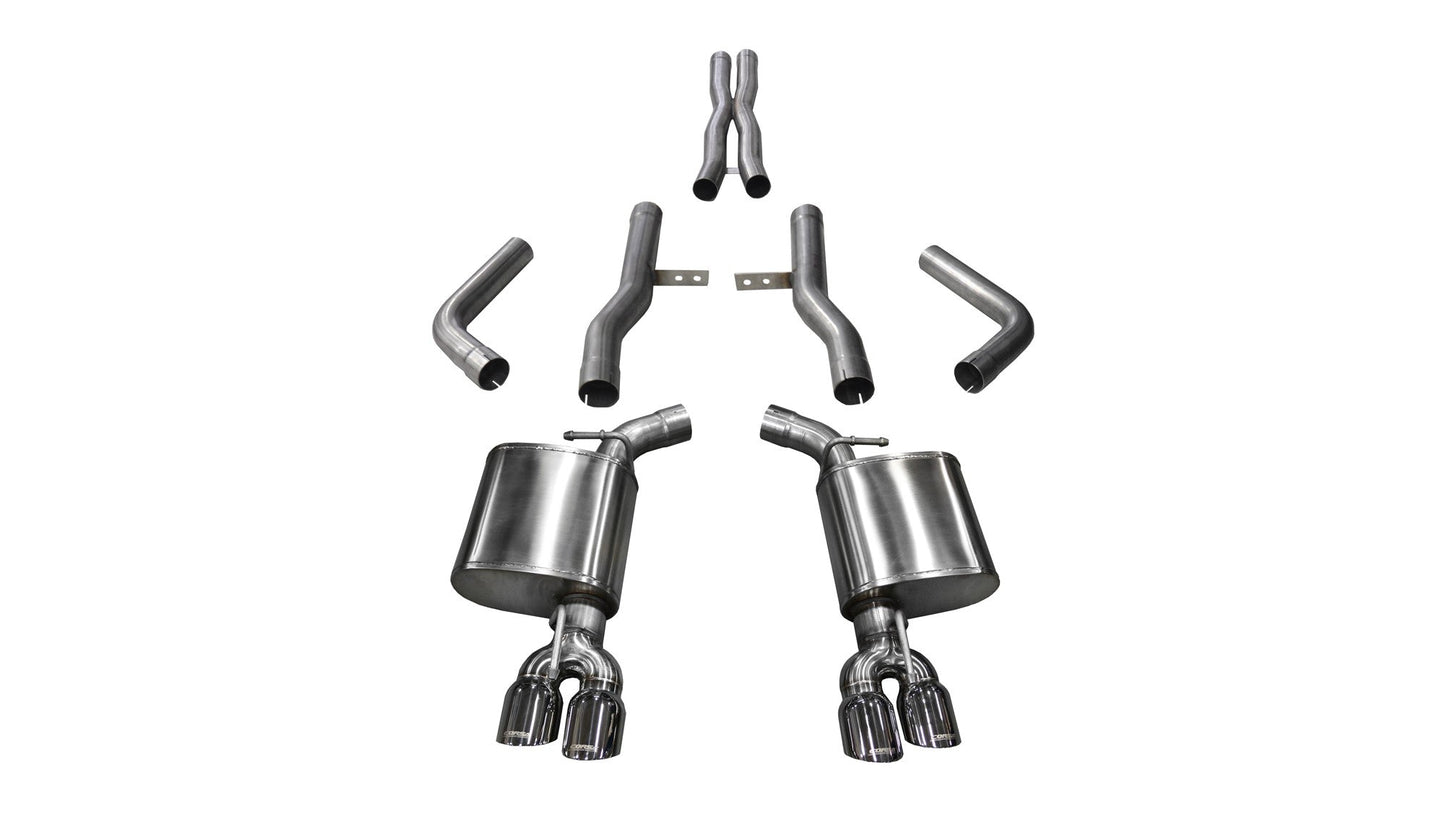 21006 Corsa Challenger Cat Back Exhaust 17-18 Dodge Challenger 5.7L V8 3.5 Inch Polished Tip Extreme Sound Corsa Performance - Mammoth Racing -COR21006