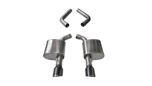 21019BLK Corsa 4.5 Inch Axle-Back Dual Rear Exit 15-18 Charger 6.4L with Black Pro-Series Tips Corsa Performance - Mammoth Racing -COR21019BLK