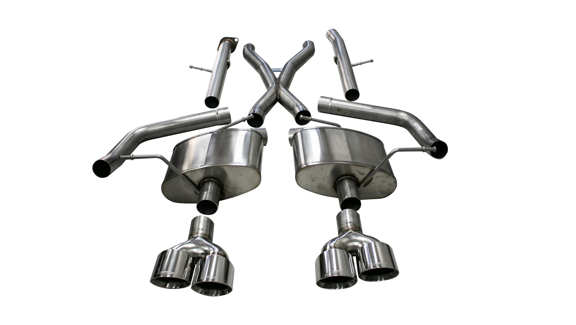 Corsa 21052 Grand Cherokee 2.75 Inch Cat-Back Dual Rear Exit 18-20 Grand Cherokee with Twin 4.5 Inch Polished Pro-Series Tips - Mammoth Racing -COR21052