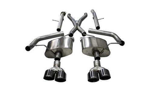 21058BLK Corsa Grand Cherokee Cat Back Exhaust 2.75 Inch For 12-20 Jeep Grand Cherokee Rear Exit with Twin 4.5 Inch Black PVD Pro-Series Tips - Mammoth Racing -COR21058BLK