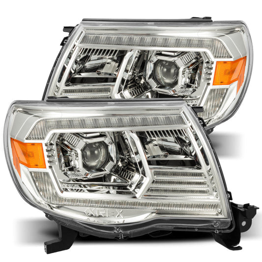 AlphaRex 05-11 Toyota Tacoma LUXX LED Projector Headlights Plank Style Chrome w/Activation Light/DRL - Mammoth Racing -