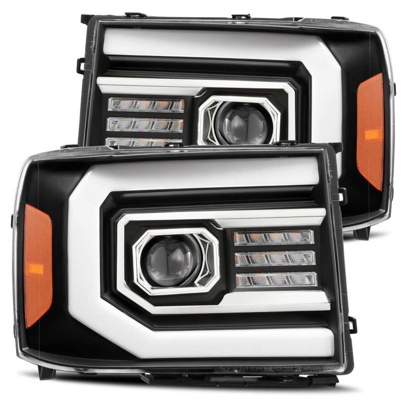 AlphaRex 07-13 GMC 1500HD PRO-Series Proj Headlights Plank Style Matte Blk w/Activ Light/Seq Signal - My Store