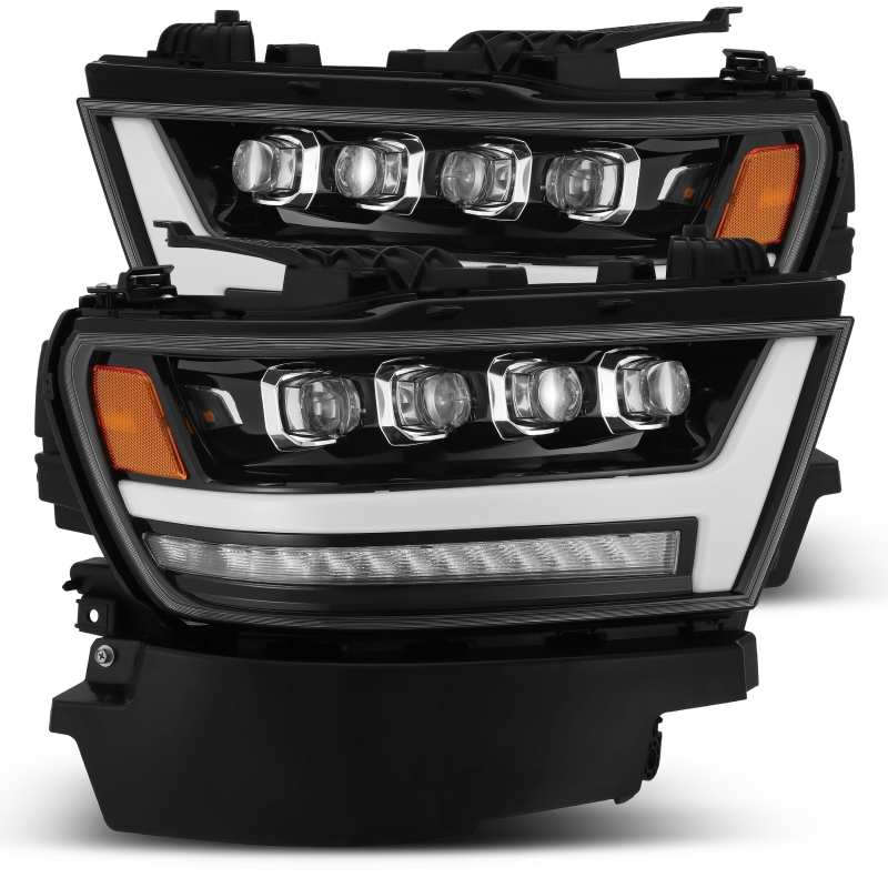 AlphaRex 19-20 Ram 1500HD NOVA LED Proj Headlights Plank Style Gloss Blk w/Activ Lght/Seq Signal/DRL - My Store
