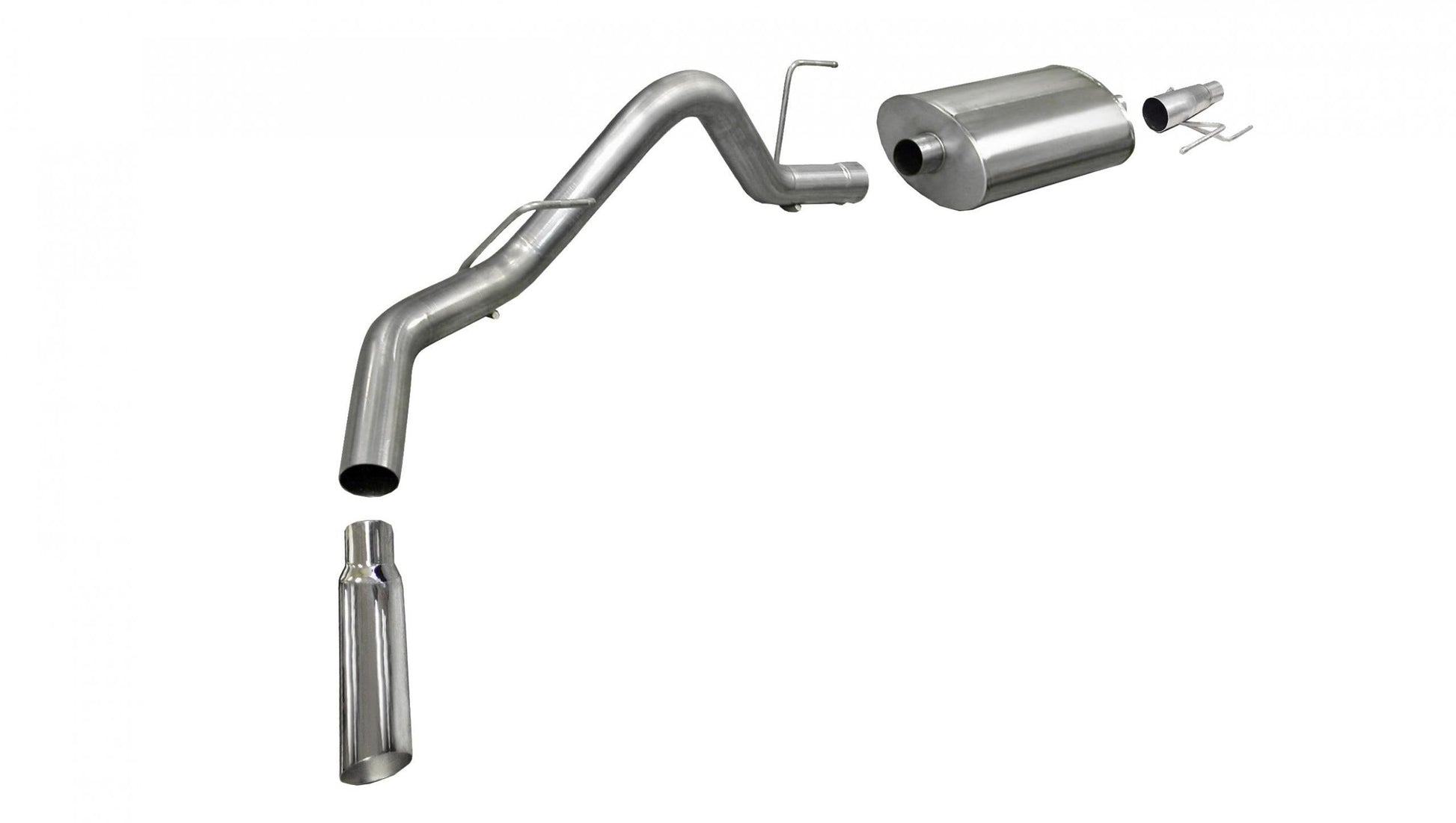 Corsa 24392 3.0 Inch Cat-Back Sport Single Side Exit Exhaust 4.0 Inch Slash Cut Polished Tip 11-14 Ford F150 - Mammoth Racing -COR24392