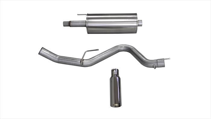 Corsa 24837 3.0 Inch Cat-Back Sport Single Side Exit Exhaust 4.0 Inch Slash Cut Polished Tip Ford F150 SuperCrew/SuperCab - Mammoth Racing -COR24837
